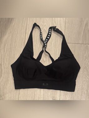 Under Armour Black Strappy Logo-Back Sports Bra XS